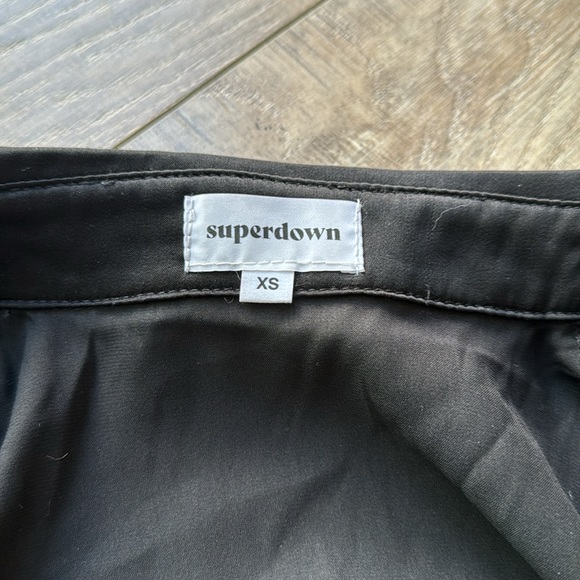 SUPERDOWN X REVOLVE | SOPHIE DRAPED BLACK MINI WRAP DRESS - Picture 5 of 8